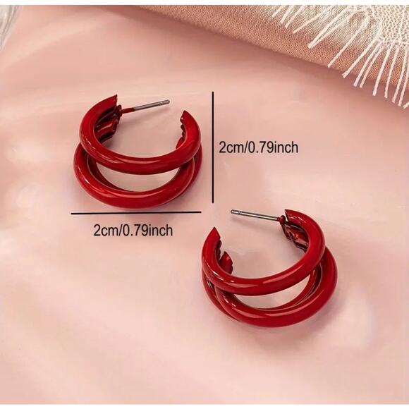 Elegant & Sexy Iron Hoop Earrings, Versatile Fashion Stud Jewelry for Daily Wear - Picture 3 of 4